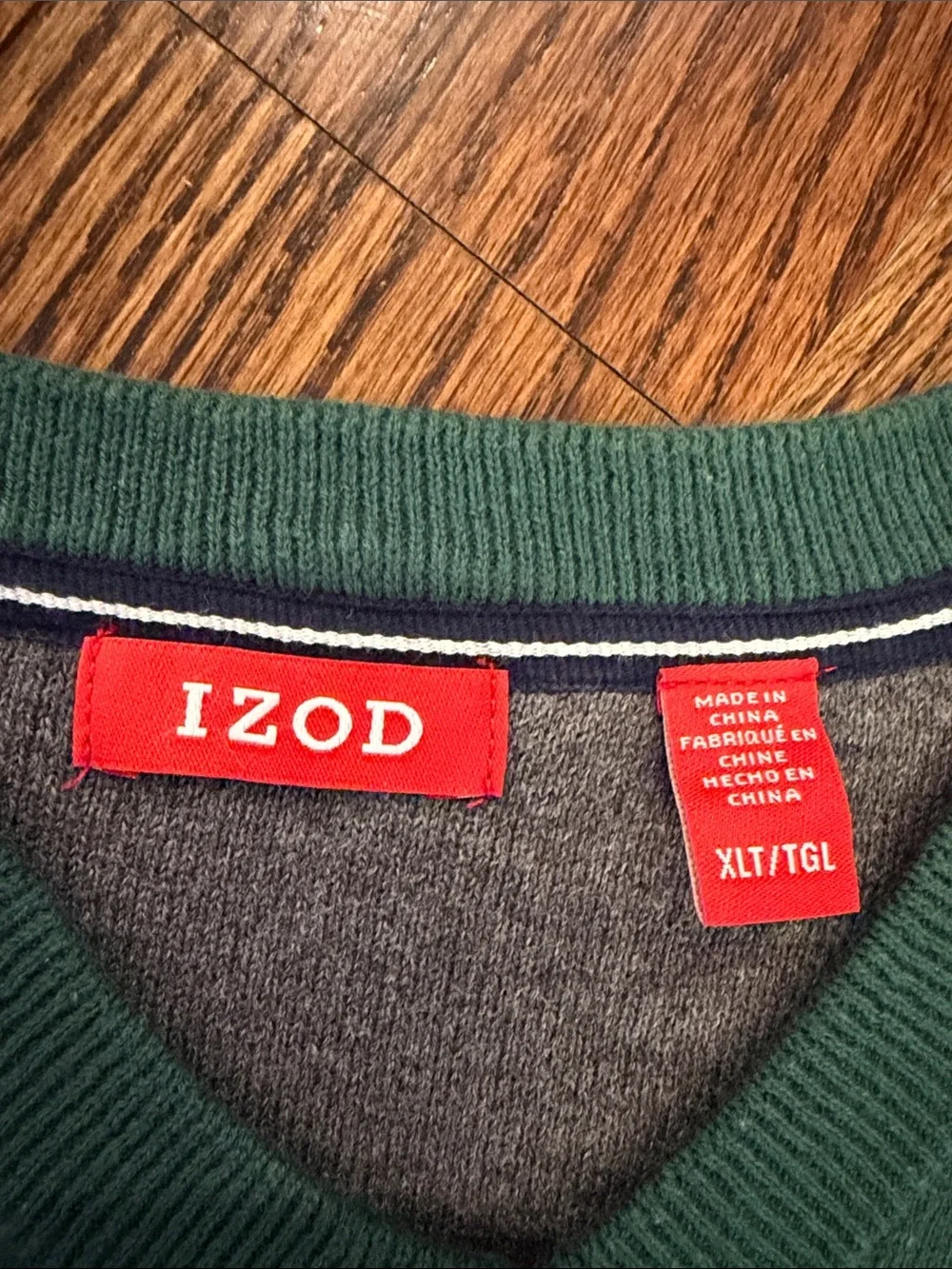Izod Forest Green V-Neck Men's Sweater Vest